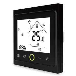 Smart thermostat MOES WHT-002-GA-BK-MS for water underfloor heating, Wi‑Fi control, black