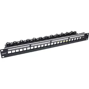 InLine Patch panel 24-way Keystone empty panel 19" 1U black