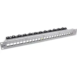 InLine Patch panel 24-way Keystone empty panel 19" 1U grey