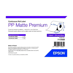 Self-adhesive printer label Epson 7113426 White 5.1 cm x 29 m