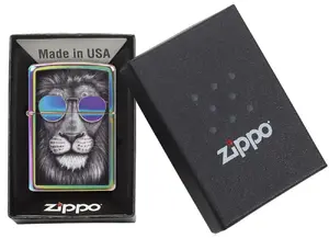 Зажигалка Zippo 151CI407606 — Zippo Lion in Sunglasses ветроустойчивая металлическая