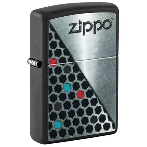 Nāvējslēdzējs Zippo 48709 pretvēja, metāla konstrukcija, uzpildāms, klasisks atverams vāciņš
