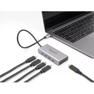 DeLOCK USB Хаб 10 Гбит/с Type-C 4 Порта PD 85Вт 30см Кабель