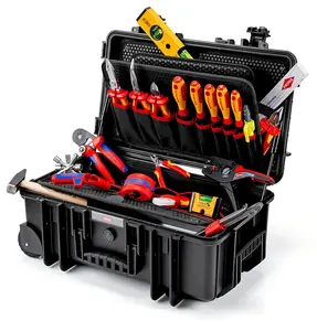 Набор инструментов Knipex 00 21 33 E — 22 предмета, в комплекте клещи Linesman и удлинённые, чемодан 550×223×344 мм