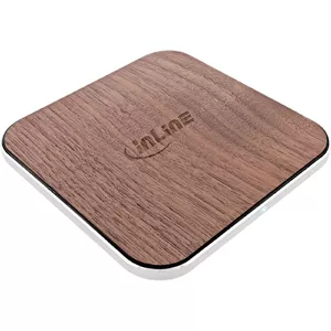 Wireless Charger InLine Qi woodcharge 5/7.5/10/15W USB-C