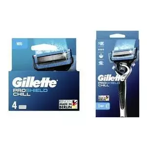 Gillette Proshield Chill skuveklis, ieskaitot 1 asmeni Skuveklis ar 5 antifrikcijas asmeņiem rūpīgai, - 1 gabals (8001090616289)