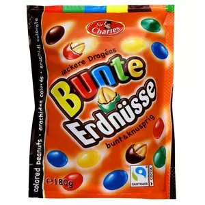 Chocolate-coated nuts Sir Charles 180 g — mixed nuts in colored chocolate glaze