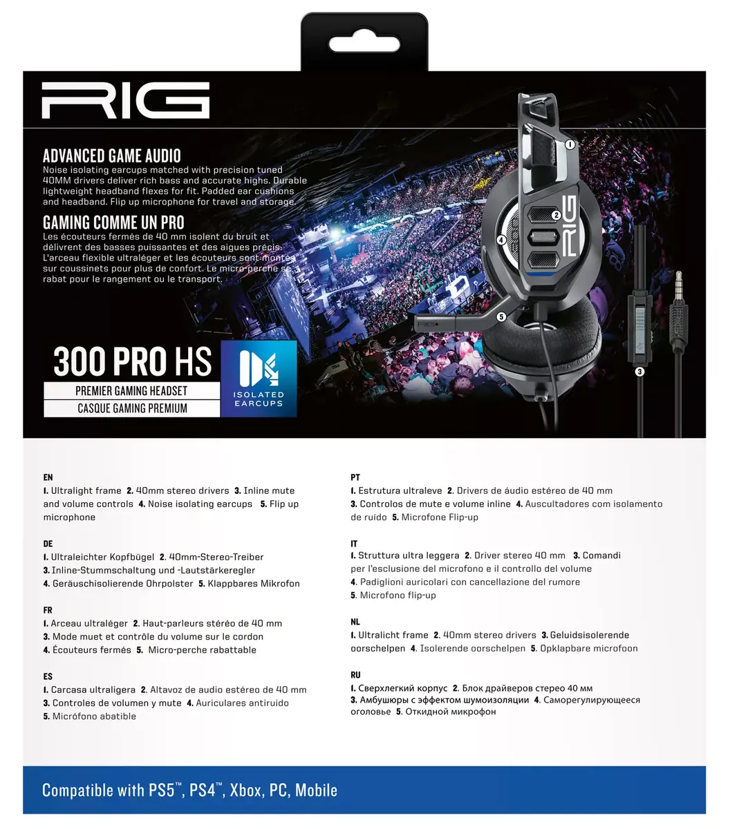 nacon RIG 300 PRO HS vadu spēļu austiņas Photo 5