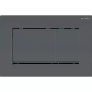 Flush plate Geberit 115.883.16.1 – dual-colour black/red, 246×164×12 mm