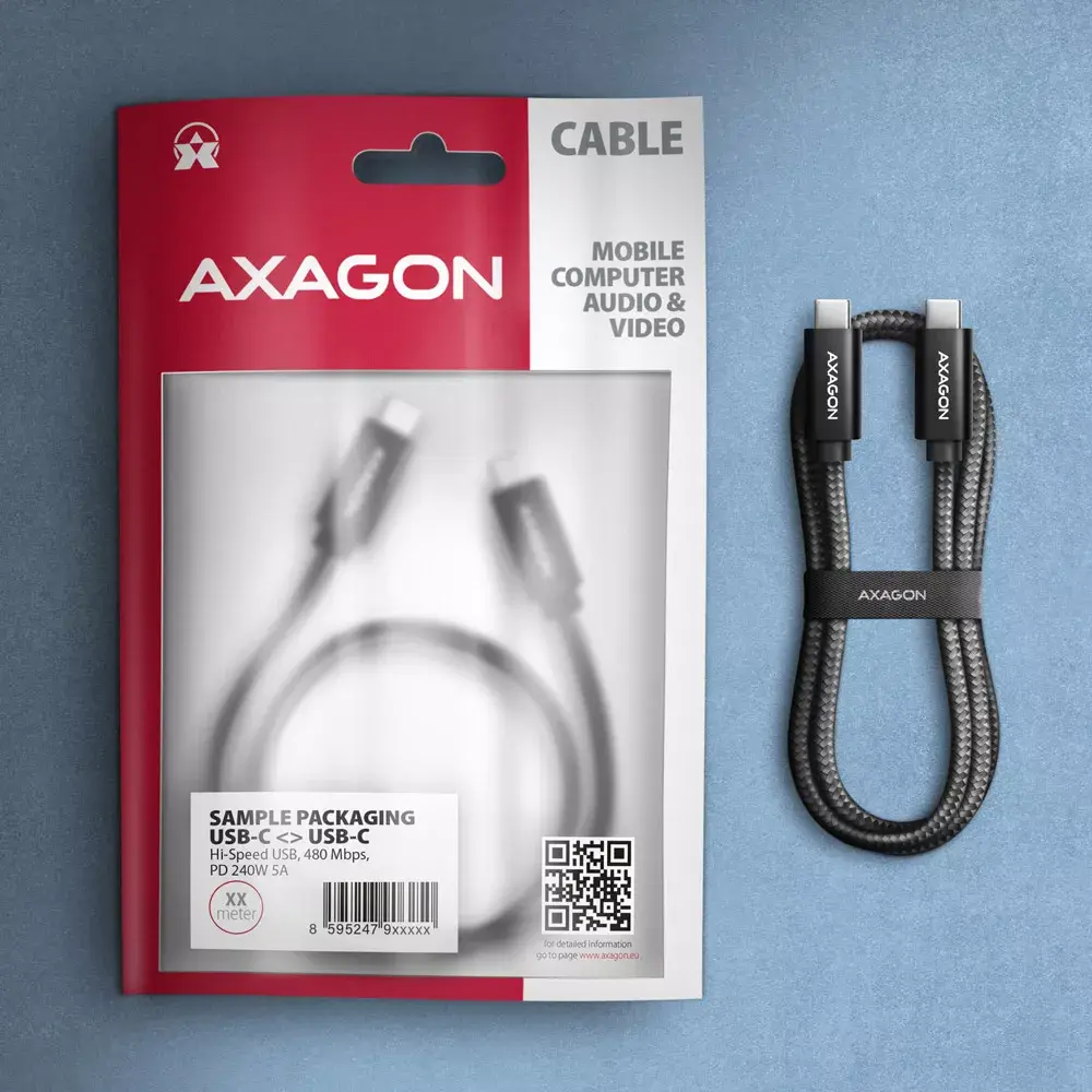USB-C kabelis Axagon BUCM2-CM20AB Photo 7