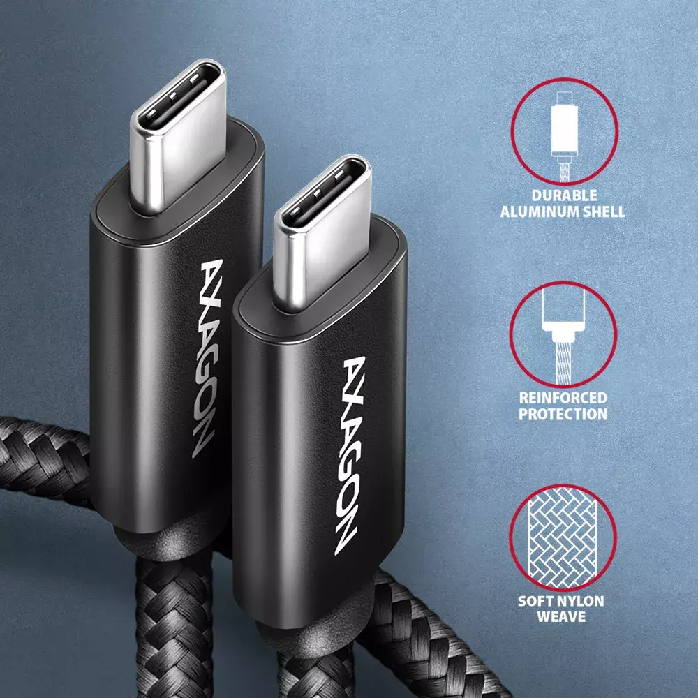 USB-C Кабель Axagon BUCM2-CM10AB Photo 3