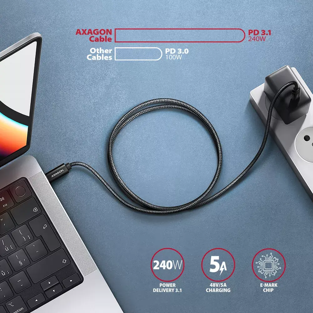 USB-C Кабель Axagon BUCM2-CM10AB Photo 4