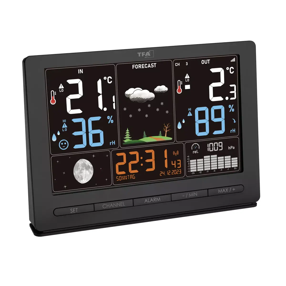 TFA-Dostmann Season 2 Black Thermometer Hygrometer Barometer Photo 3