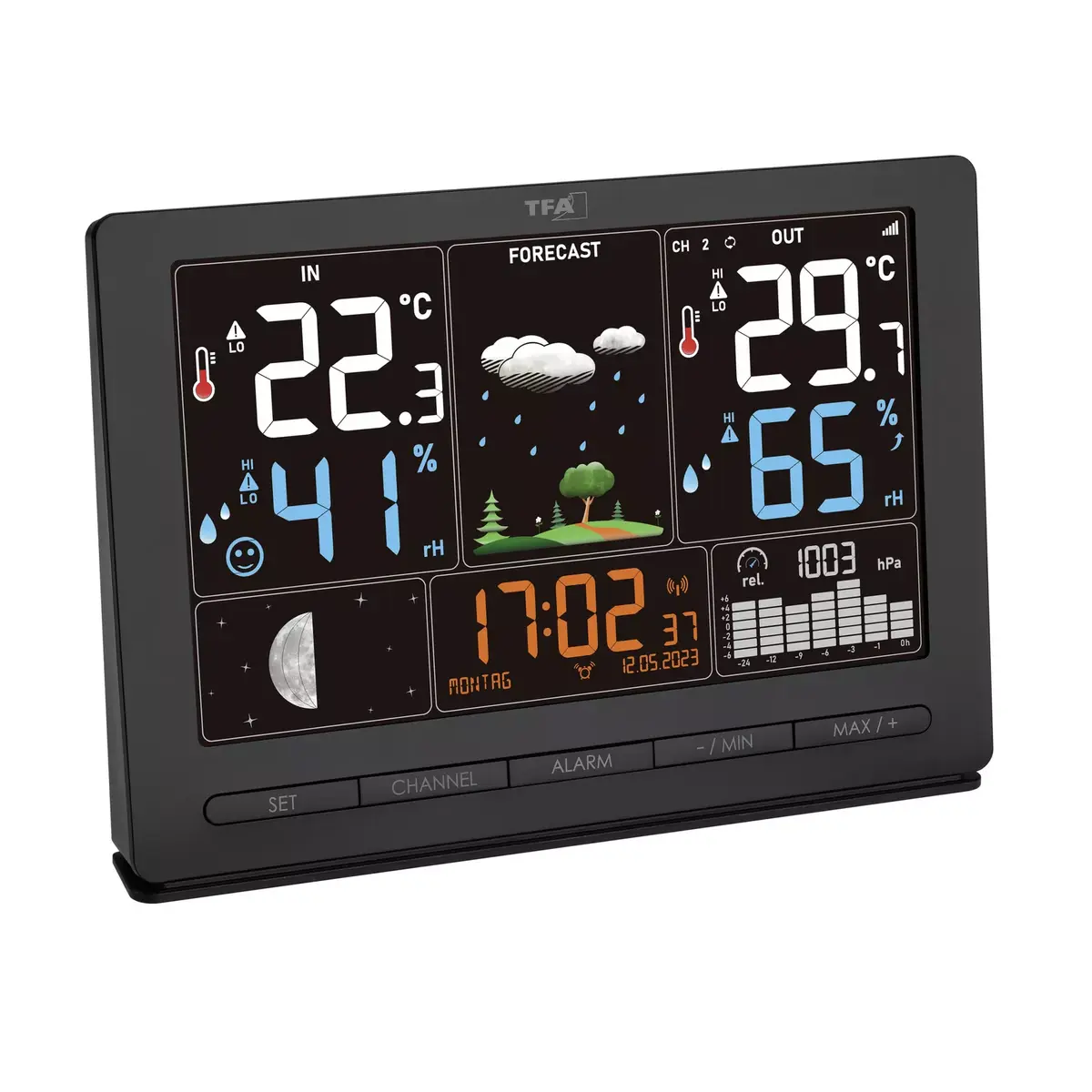 TFA-Dostmann Season 2 Black Thermometer Hygrometer Barometer Photo 4