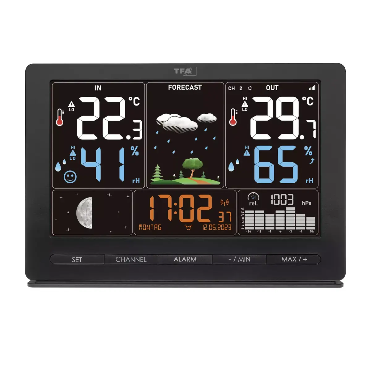 TFA-Dostmann Season 2 Black Thermometer Hygrometer Barometer Photo 6