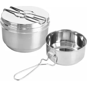 Camping Mess Kit KingHoff Menażka 3-piece set KH-1373 — portable cookware for outdoor meals