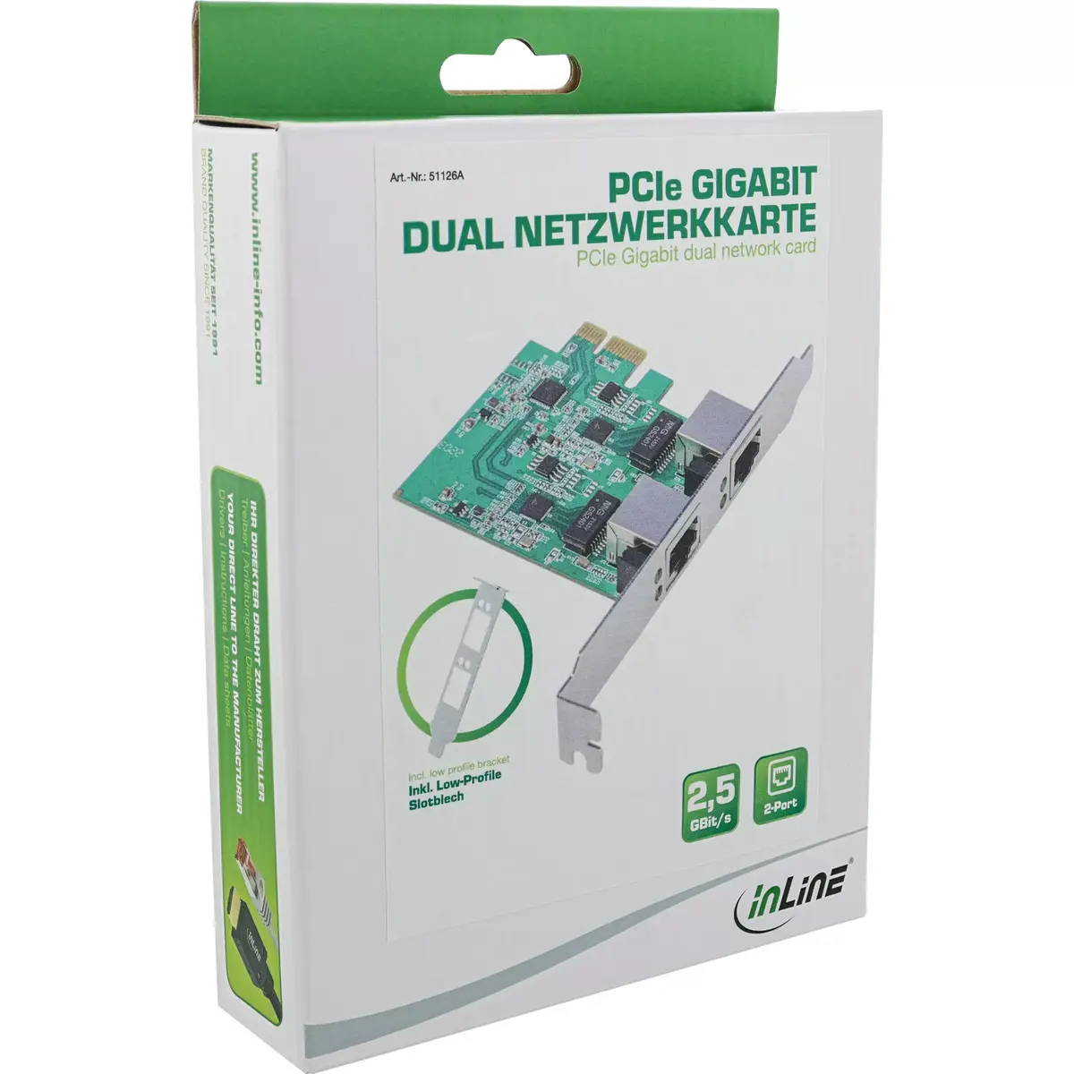 InLine Dual Gigabit Network Card 1x RJ45 2.5Gb/s Photo 3