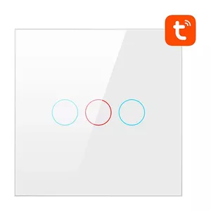 Vieds gaismas slēdzis WiFi Avatto TS02-EU-W3 3 Way TUYA (balts)