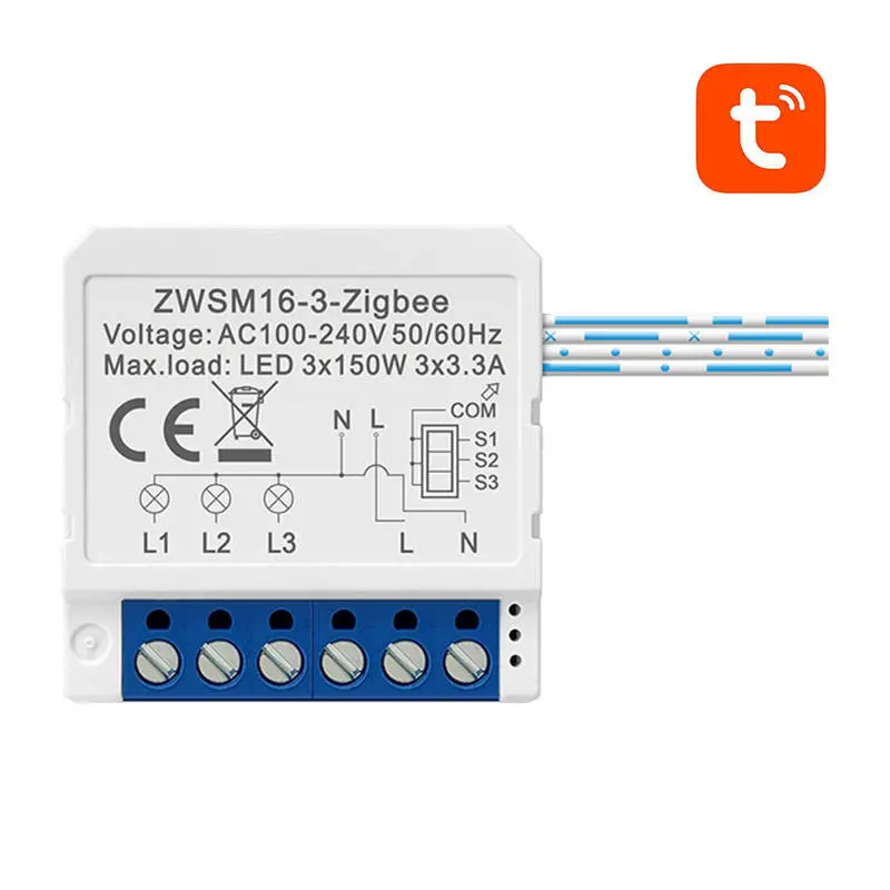 Viedais slēdzis-modulis Avatto ZWSM16-W3 ZigBee —