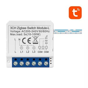 Viedo slēdžu modulis ZigBee Avatto LZWSM16-W3 Nav neitrāls TUYA