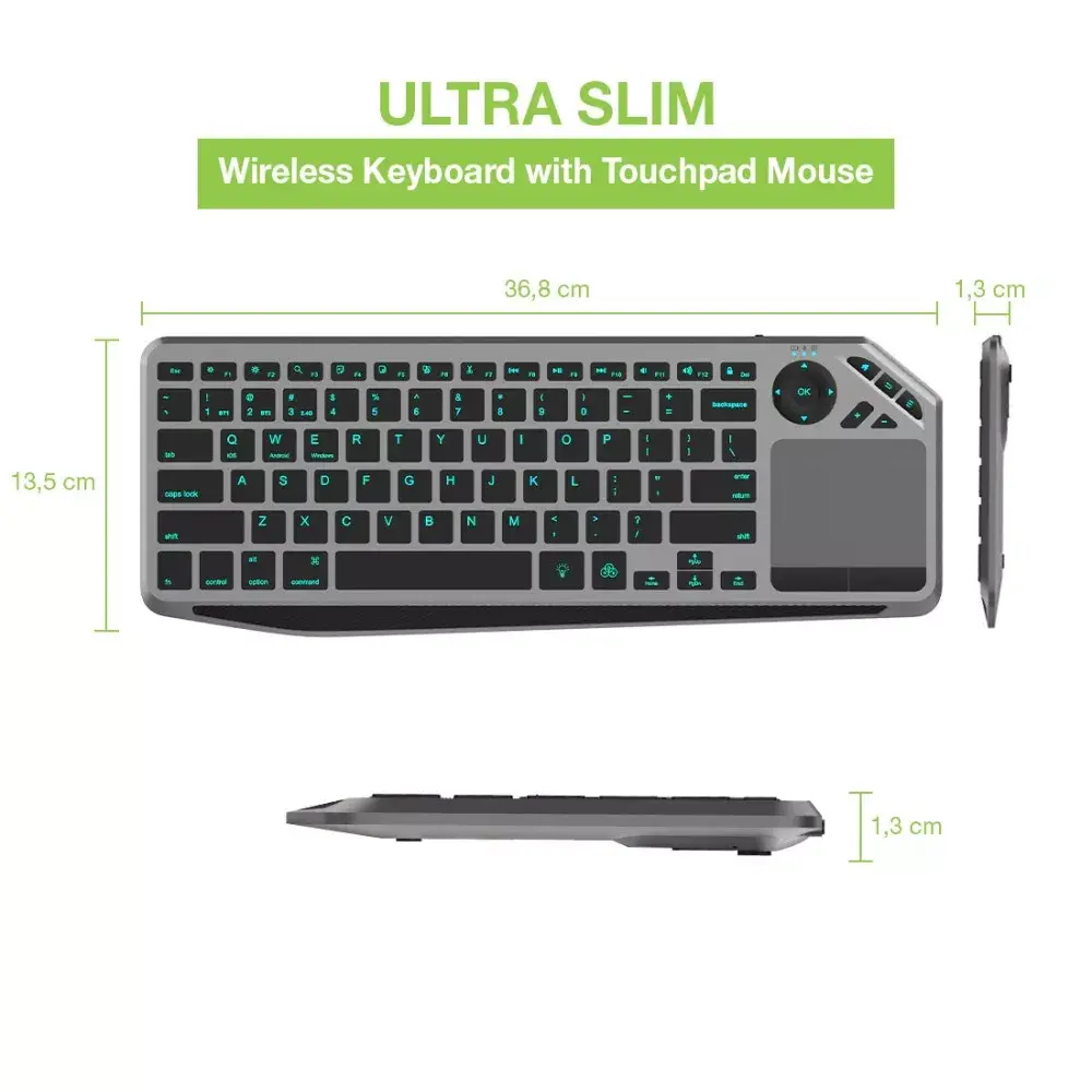 TECHLY ICTB9801TB mini wireless keyboard — RF + Bluetooth Photo 4