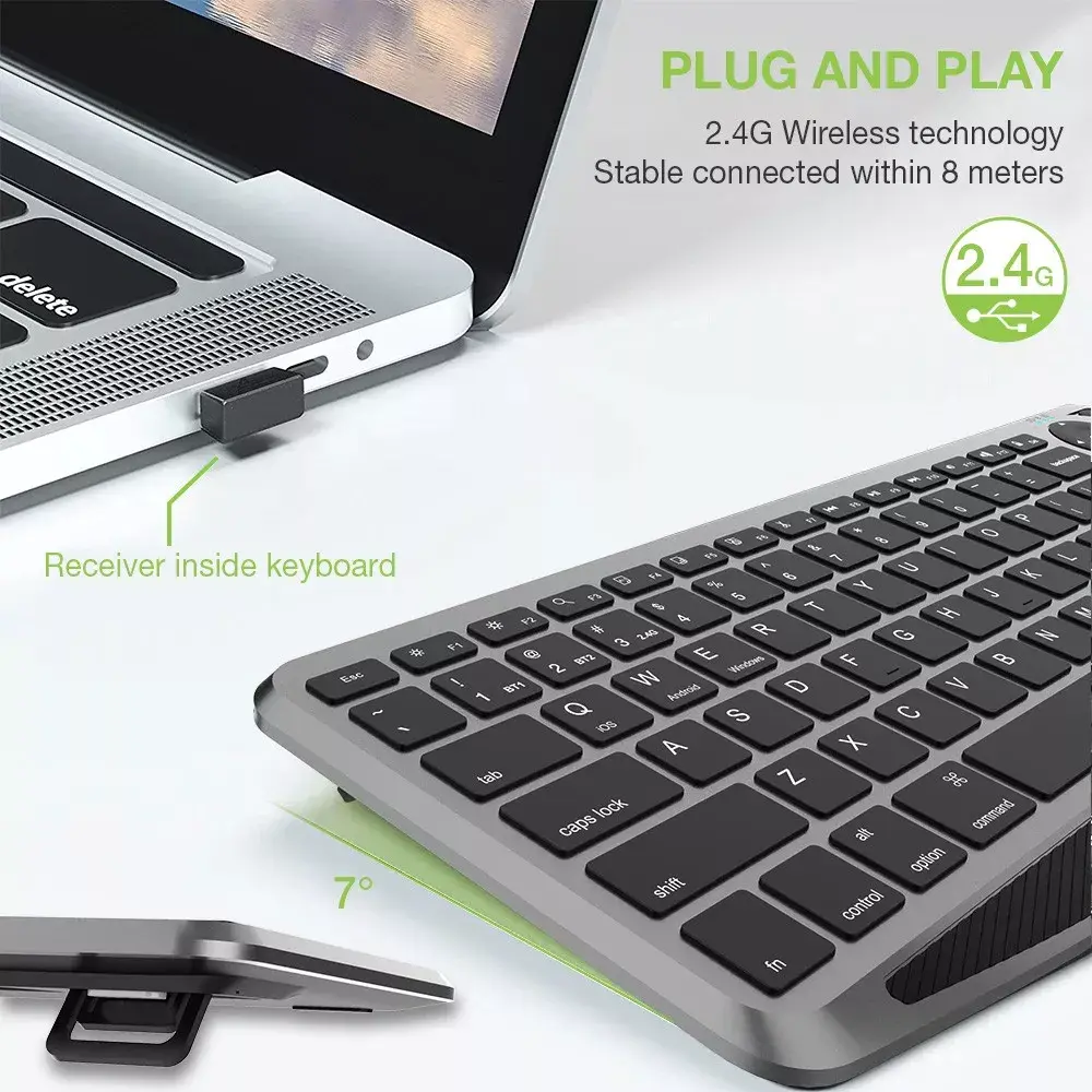 TECHLY ICTB9801TB mini wireless keyboard — RF + Bluetooth Photo 6
