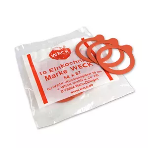 Canning lid WECK model 8074112 — red, 8 cm diameter, pack of 10