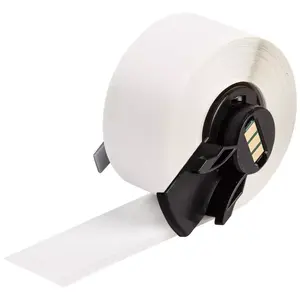 Self-adhesive continuous printer label Brady M6C-500-439 — white, 12.7 mm × 15.2 m, gloss