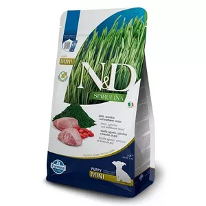 Dry dog food Farmina N&D Spirulina Lamb Puppy Mini 2 kg — lamb recipe for small breed puppies, 2 kg