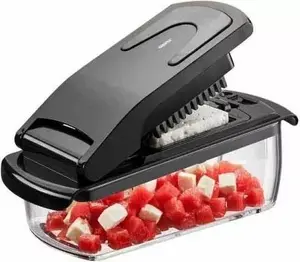 GEFU Treppo G-89471 fruit and vegetable cutter, stainless steel, 1 L capacity, dishwasher-safe