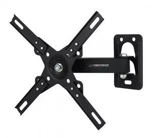 Wall TV Mount Esperanza HORUS for 30.5–127 cm (12"–50"), VESA 75×75–200×200, tilt ±25°, swivel 180°, max load 20 kg, black