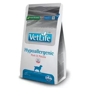 Sausais barības produkts suņiem Farmina Vet Life Hypoallergenic Adult Pork Potato 2 kg, bez graudiem, 18% olbaltumvielu