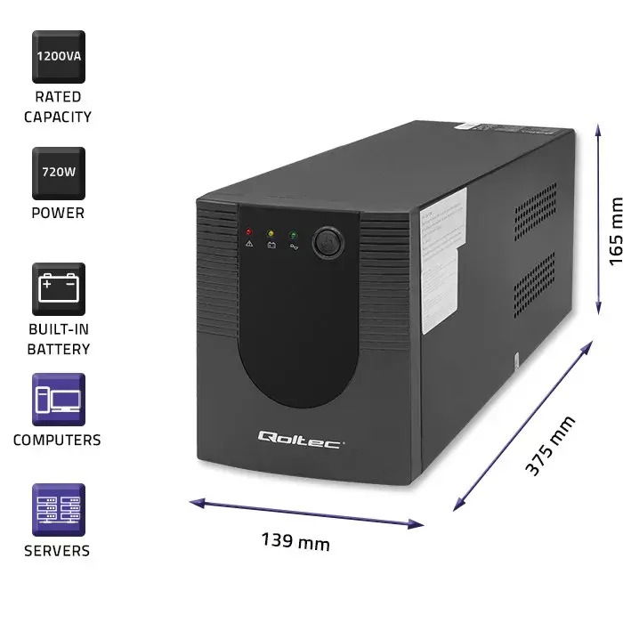 Nepārtraukta barošanas avots UPS Qoltec 53775 Photo 4