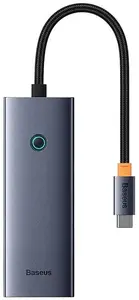 USB-C на HDMI 4K 30 Гц мультипортовый хаб Baseus UltraJoy 5-портовый с 3× USB 3.0 и PD