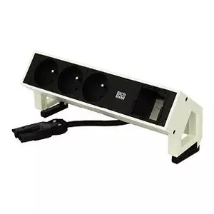 Bachmann DESK 2 jaudas pagarinātājs 0.2 m 3 AC kontaktligzdas melns balts
