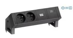 Сетевой удлинитель Bachmann Desk 2 — 2 розетки (AC), для помещений, чёрный