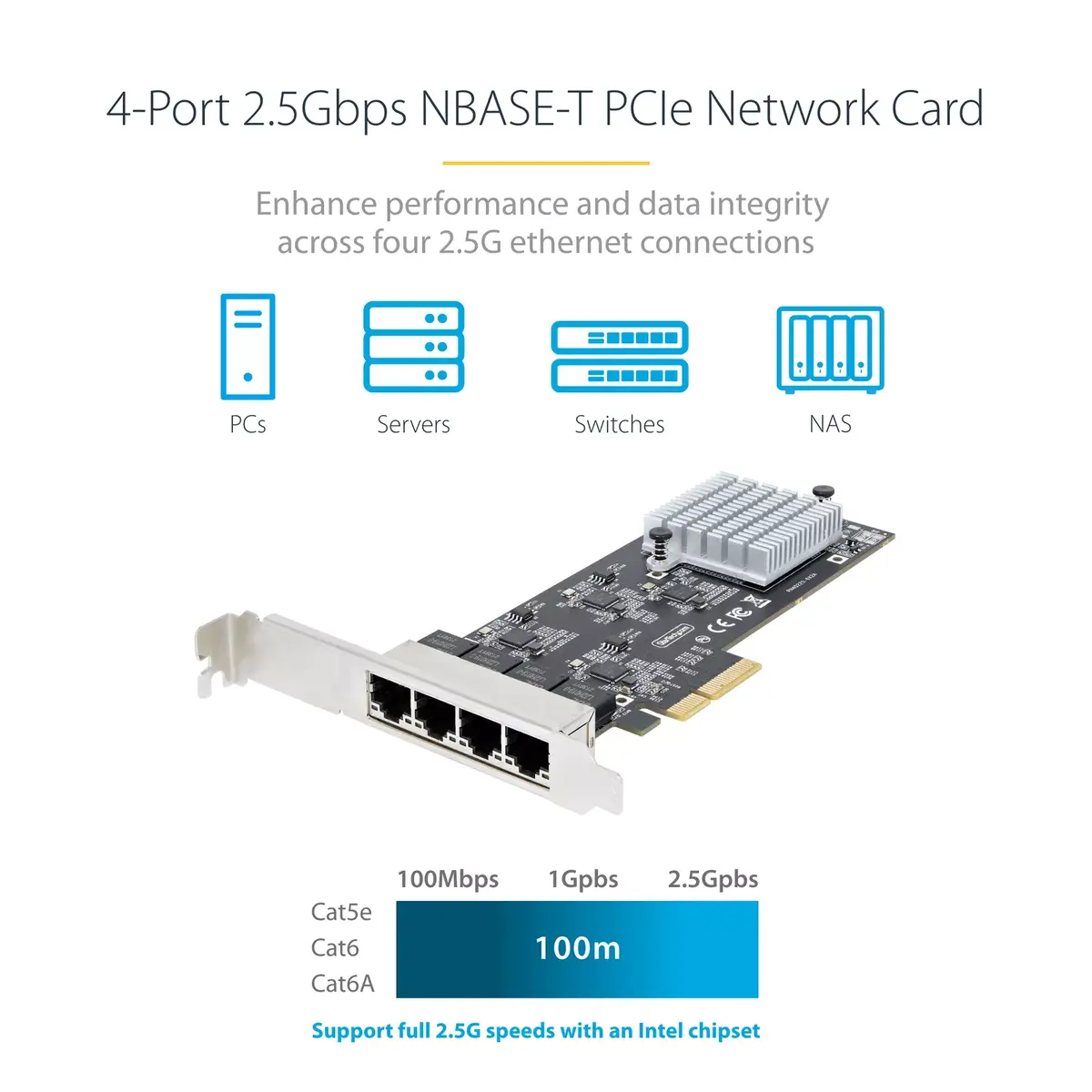 Сетевая карта StarTech.com 4-Port 2.5Gbps NBASE-T PCIe Photo 7