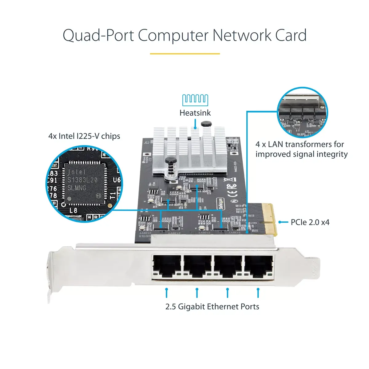 Сетевая карта StarTech.com 4-Port 2.5Gbps NBASE-T PCIe Photo 8