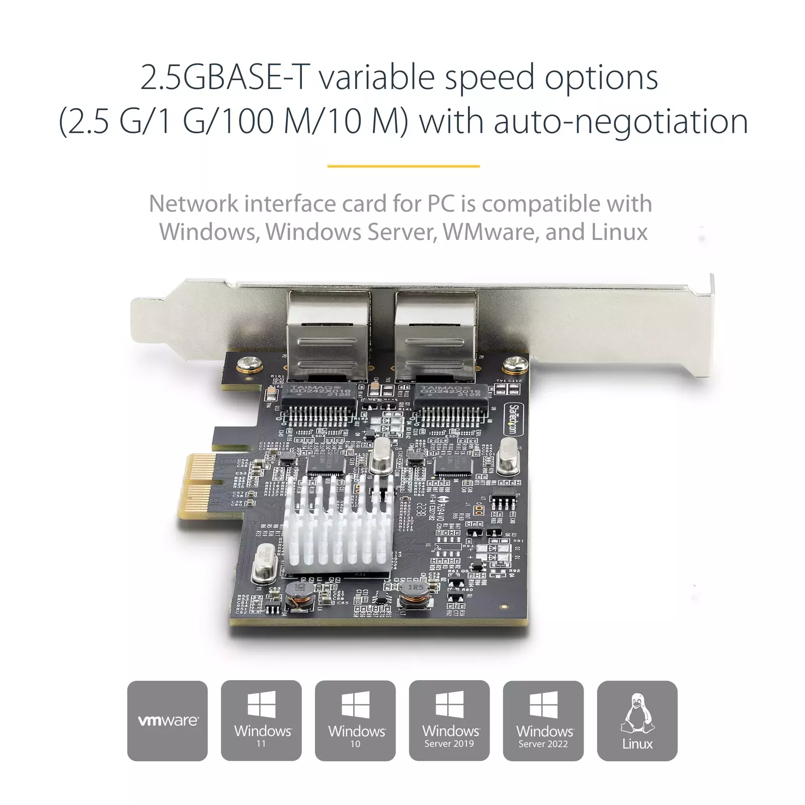 Dual 2.5G 4-Speed Multi-Gigabit Ethernet PCIe Card