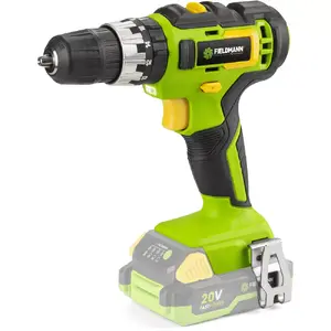 Cordless pistol-grip drill Fieldmann FDUV 70105-0, 20 V Li-Ion, keyless chuck, 360–1300 RPM, 10 mm wood drill