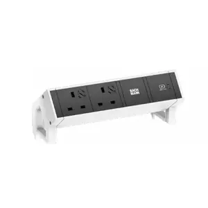Bachmann DESK 2 Удлинитель питания 2 AC розетки Внутренний Черный Белый