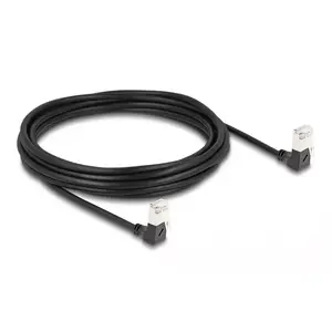 DeLOCK RJ45 Network Cable Cat.6A S/FTP Slim 90° Downwards 5m Black