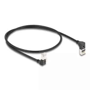 Network Cable DeLOCK RJ45 Cat.6A S/FTP Slim 90° 0.5m Black