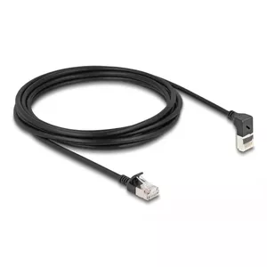 Network Cable DeLOCK RJ45 Cat.6A S/FTP Slim 90° 3 m Black