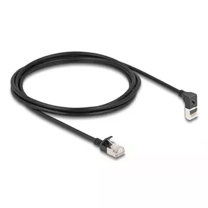 Сетевой кабель DeLOCK RJ45 Cat.6A S/FTP Slim 90° 2 м Черный