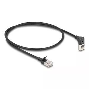 Tīkla kabelis DeLOCK RJ45 Cat.6A S/FTP Slim 90° 0.5m Melns