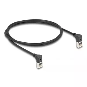 Network Cable DeLOCK RJ45 Cat.6A S/FTP Slim 90° Upwards 1m Black