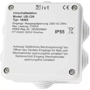 Pārslēgšanas stacija bez pārtraukuma barošanai IVT US-12N 2760 VA 230 V AC