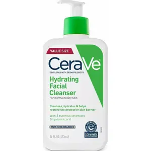 Mitrinošs sejas tīrīšanas līdzeklis CeraVe 46733 ar sūkni, 473 ml, normālai līdz sausai ādai