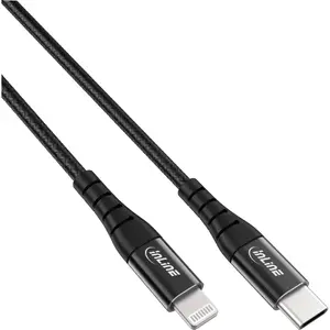 USB-C Lightning кабель InLine черный/алюминий 2м MFi для iPad iPhone iPod